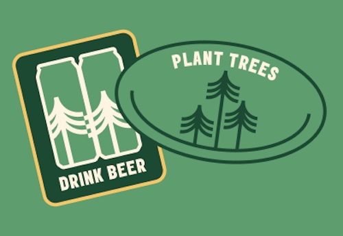 badges patches with text drink beer plant trees